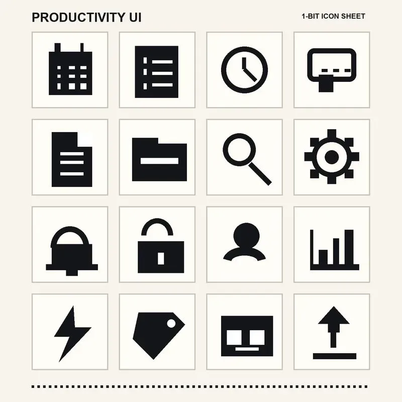 Monochrome Pixel App Icons