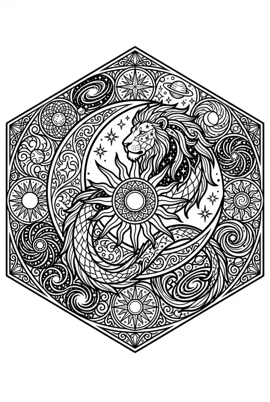 Stained Glass Zodiac Coloring Pages