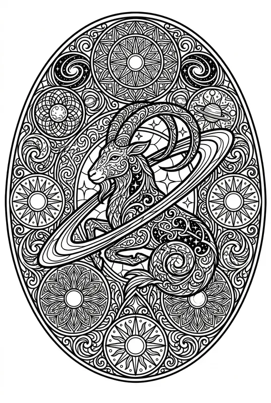 Stained Glass Zodiac Coloring Pages