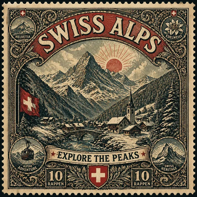 Vintage Travel Stamp Poster Art