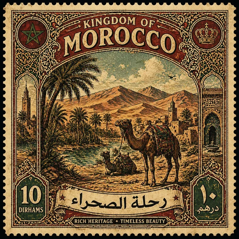 Vintage Travel Stamp Poster Art