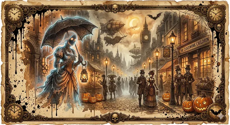 Steampunk Halloween Cards