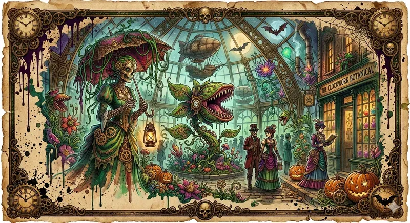 Steampunk Halloween Cards
