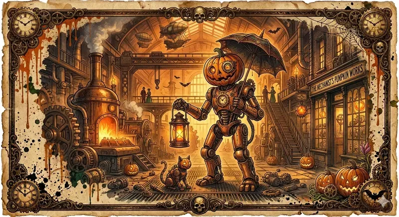 Steampunk Halloween Cards