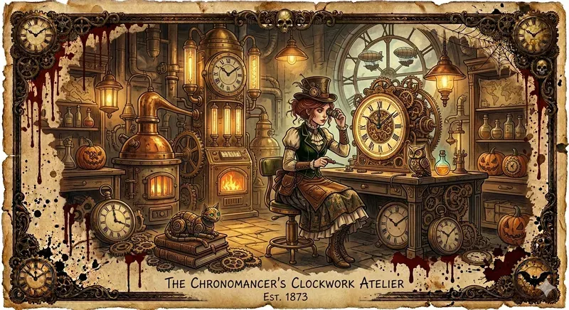 Steampunk Halloween Cards