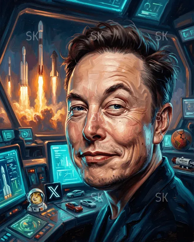 Satirical Celebrity Caricature Paintings