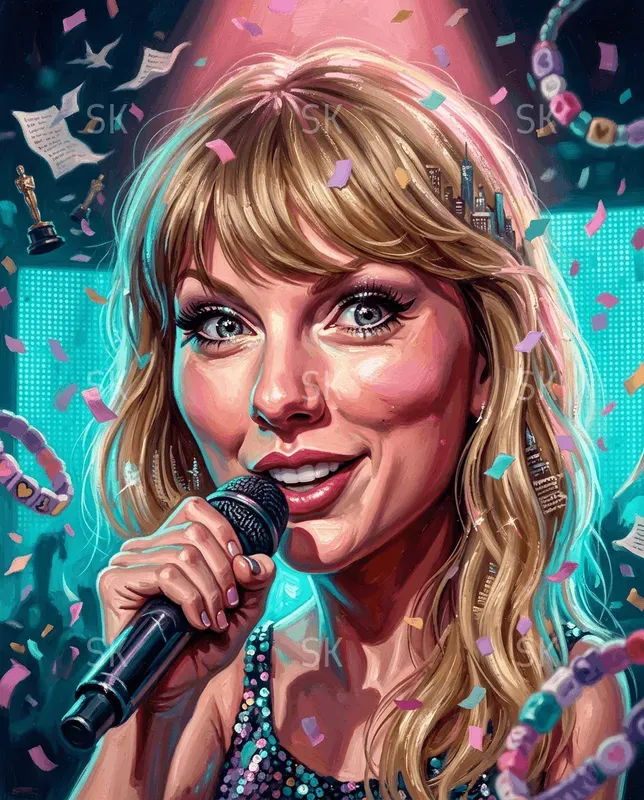 Satirical Celebrity Caricature Paintings