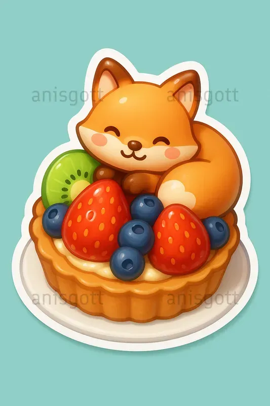 Kawaii Food Nap Friends 3D Stickers