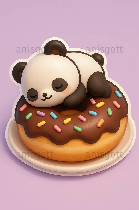 Kawaii Food Nap Friends 3D Stickers