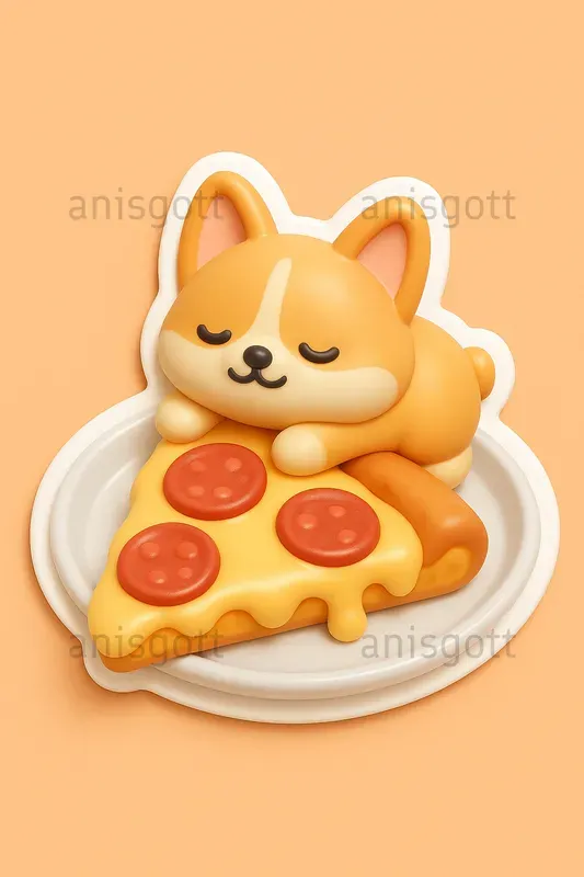 Kawaii Food Nap Friends 3D Stickers