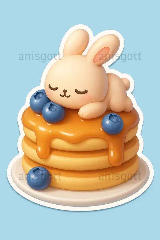 Kawaii Food Nap Friends 3D Stickers