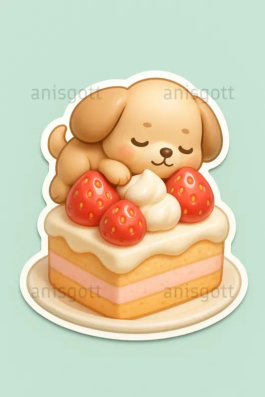 Kawaii Food Nap Friends 3D Stickers