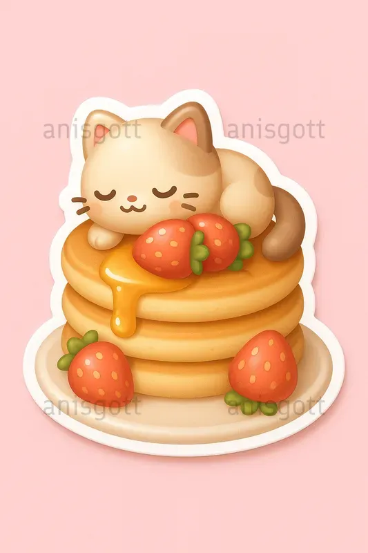 Kawaii Food Nap Friends 3D Stickers