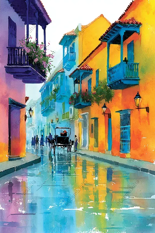 Global Watercolor Street Scenes