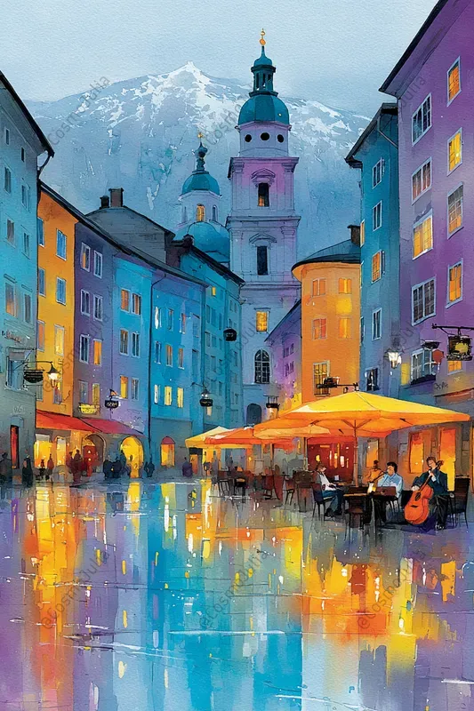 Global Watercolor Street Scenes