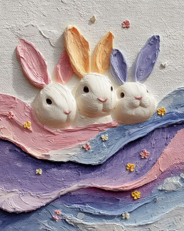 Impasto Pastel Pet Trio Canvases