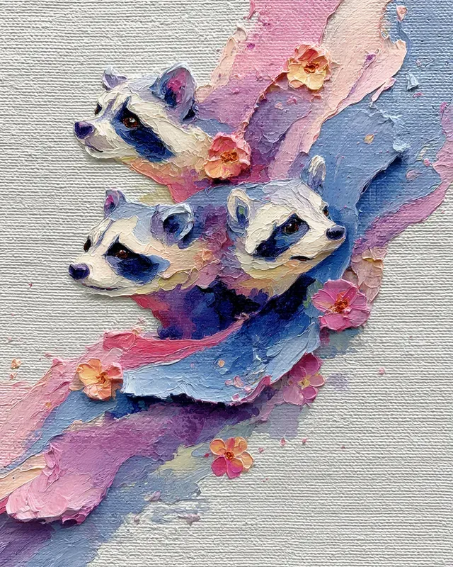 Impasto Pastel Pet Trio Canvases