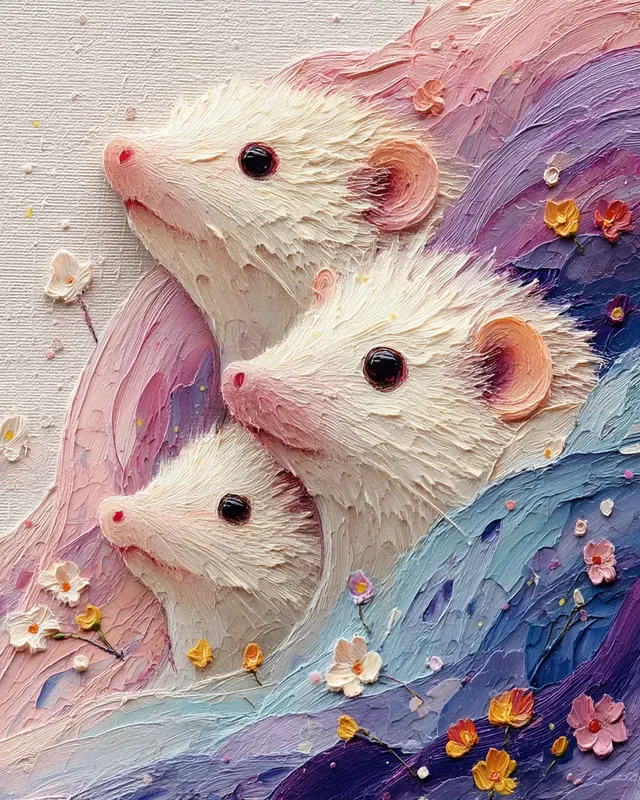 Impasto Pastel Pet Trio Canvases