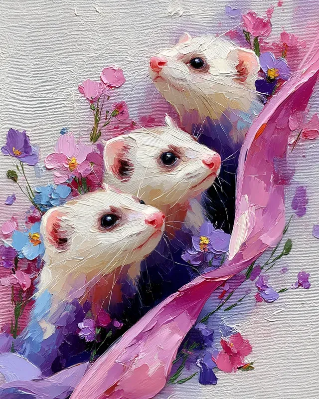 Impasto Pastel Pet Trio Canvases