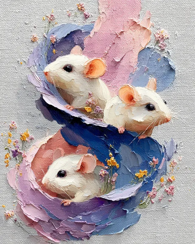 Impasto Pastel Pet Trio Canvases