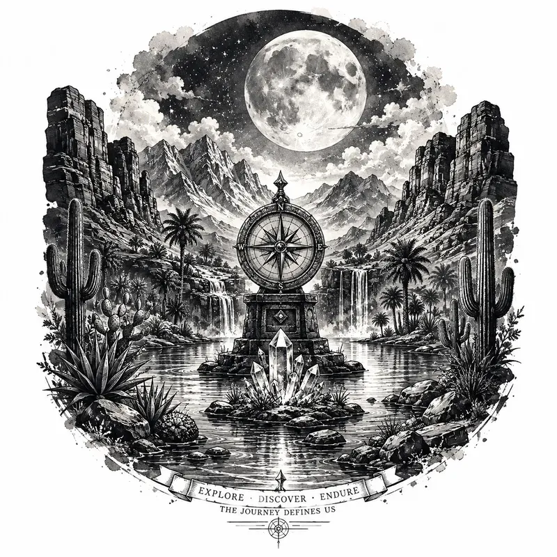Mystical Nature Journey Ink Illustrations