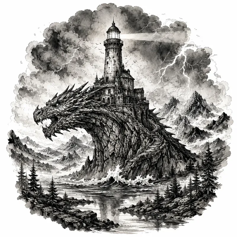 Mystical Nature Journey Ink Illustrations