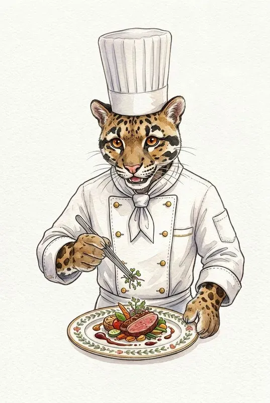 Whimsical Animal Chef Watercolor Decors