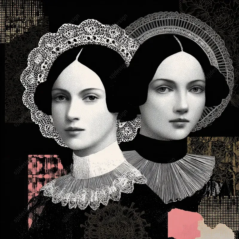 Vintage Gothic Lace Collages