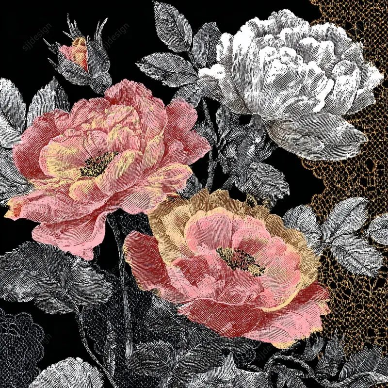 Vintage Gothic Lace Collages