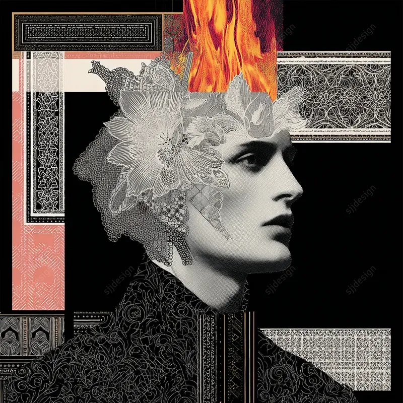 Vintage Gothic Lace Collages