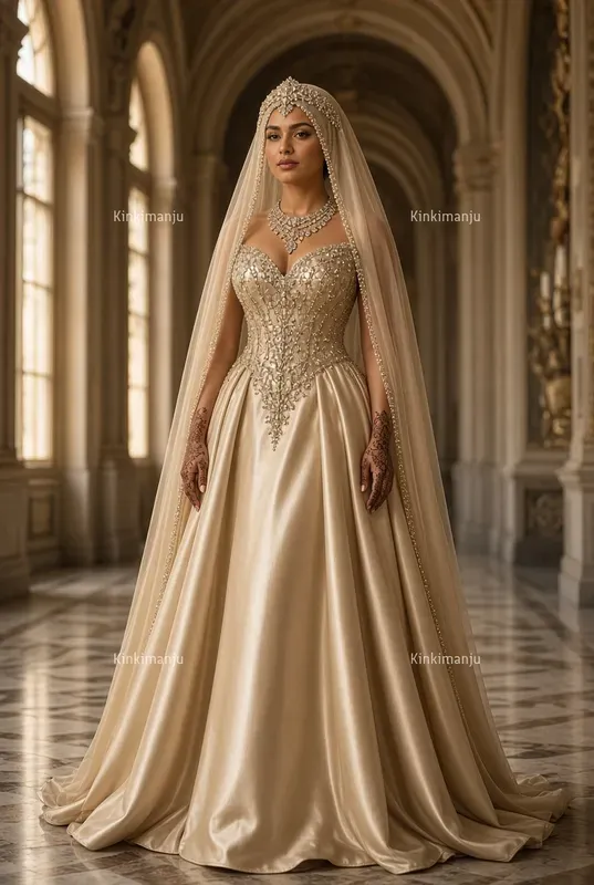 Luxury Arabic Hijab Bridal Gown 20 Packs