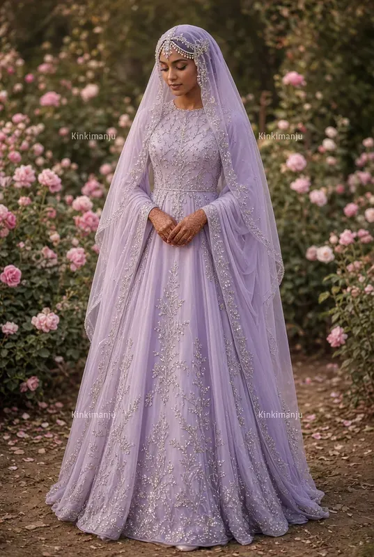 Luxury Arabic Hijab Bridal Gown 20 Packs
