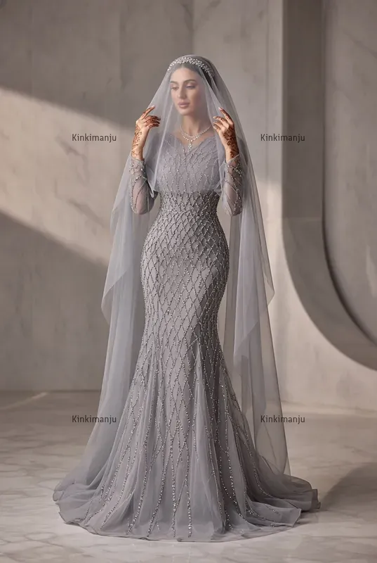 Luxury Arabic Hijab Bridal Gown 20 Packs