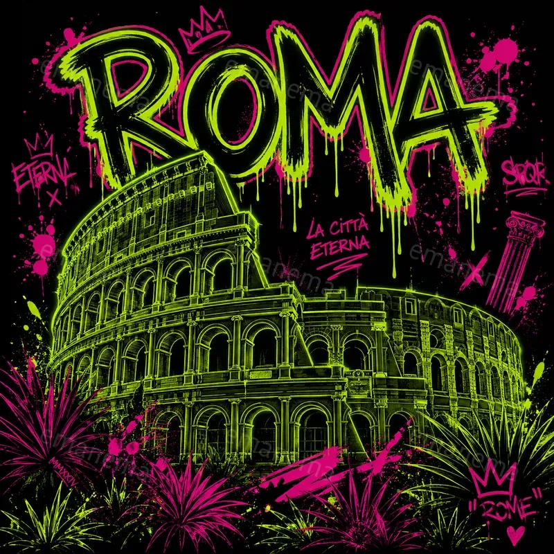 Neon Pop Art City Illustrations