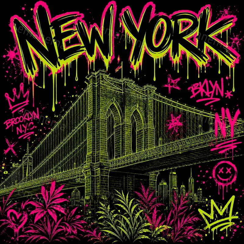 Neon Pop Art City Illustrations
