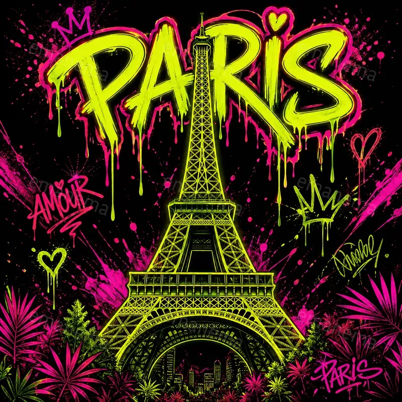 Neon Pop Art City Illustrations