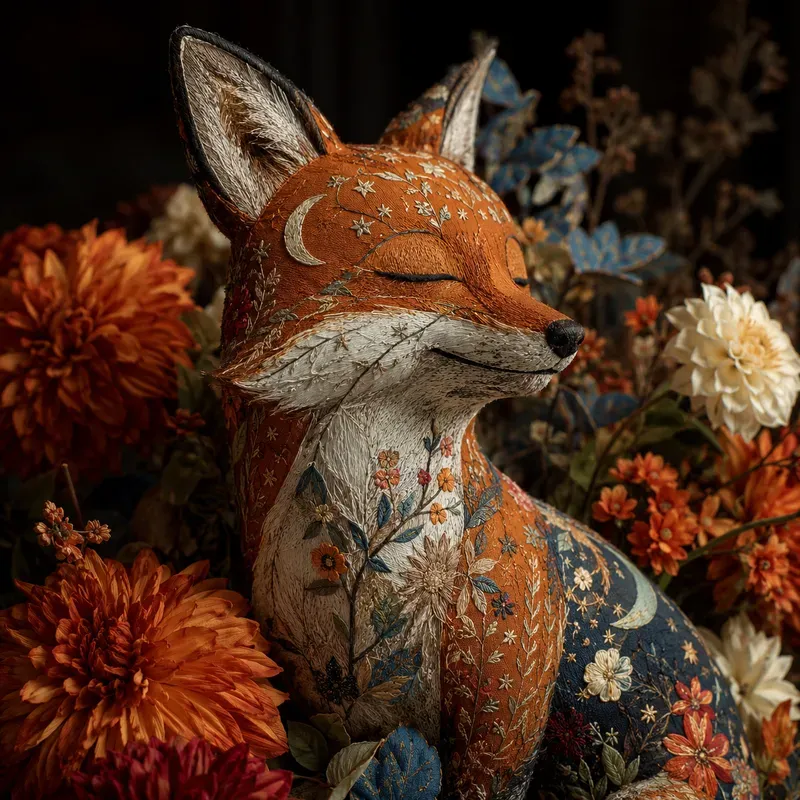 Whimsical Fabric Animal Portraits