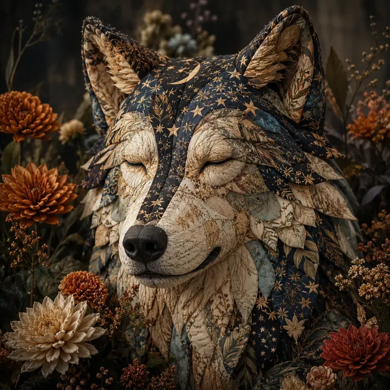 Whimsical Fabric Animal Portraits