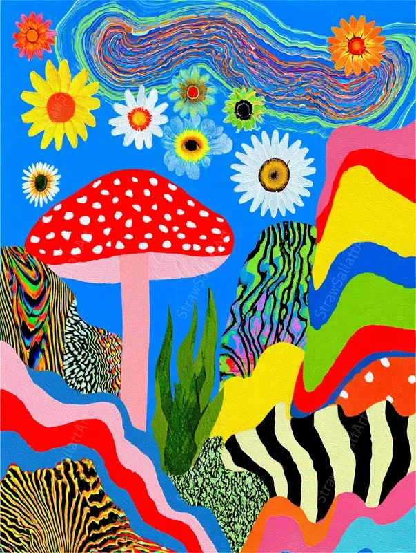 Trippy Psychedelic Wall Art Neon Posters