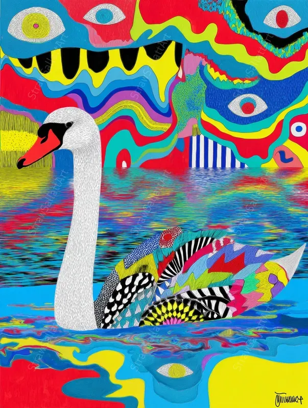 Trippy Psychedelic Wall Art Neon Posters