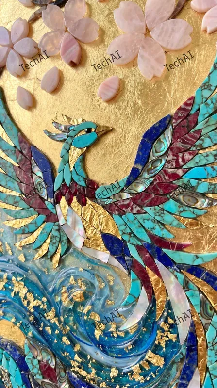 Gold Foil Gemstone Mosaic Style