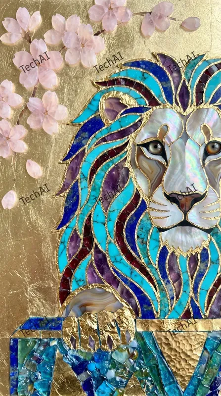 Gold Foil Gemstone Mosaic Style