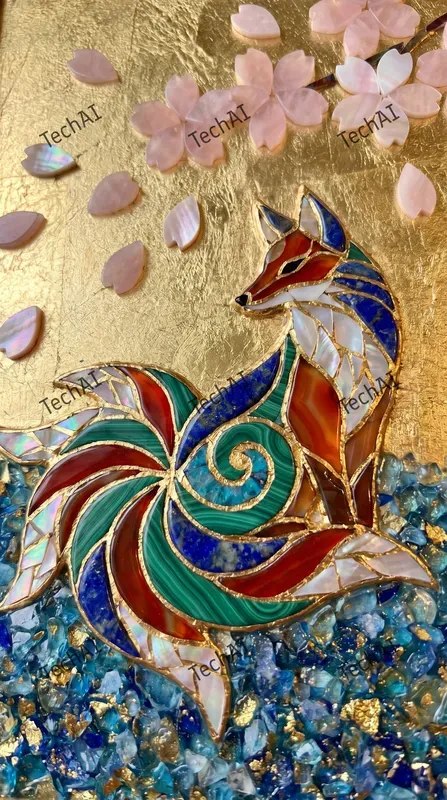 Gold Foil Gemstone Mosaic Style