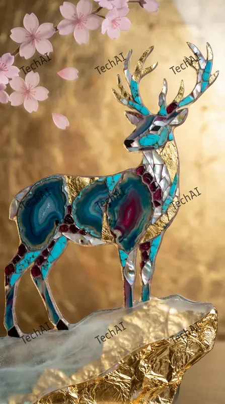 Gold Foil Gemstone Mosaic Style