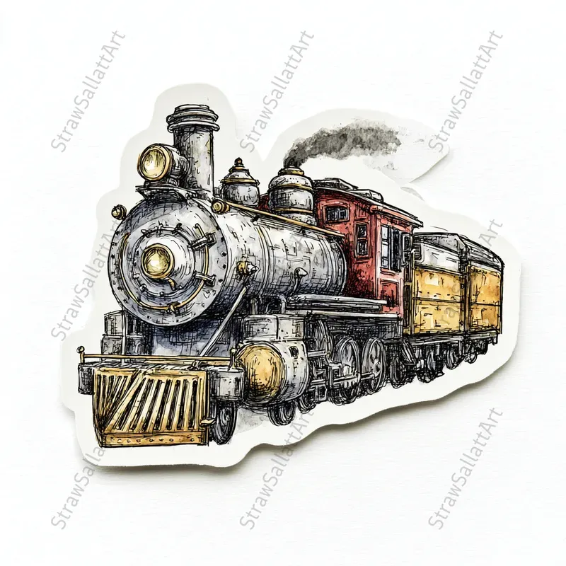 Vintage Travel Sticker Design Clipart