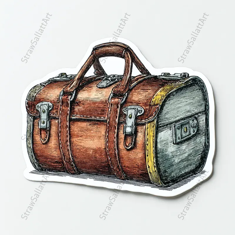 Vintage Travel Sticker Design Clipart