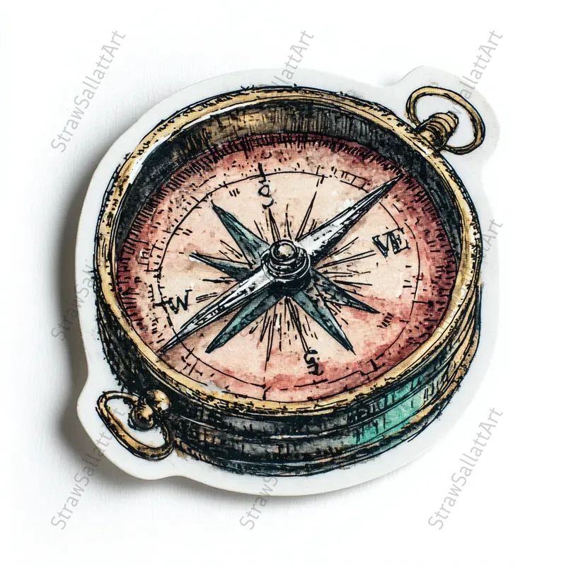Vintage Travel Sticker Design Clipart
