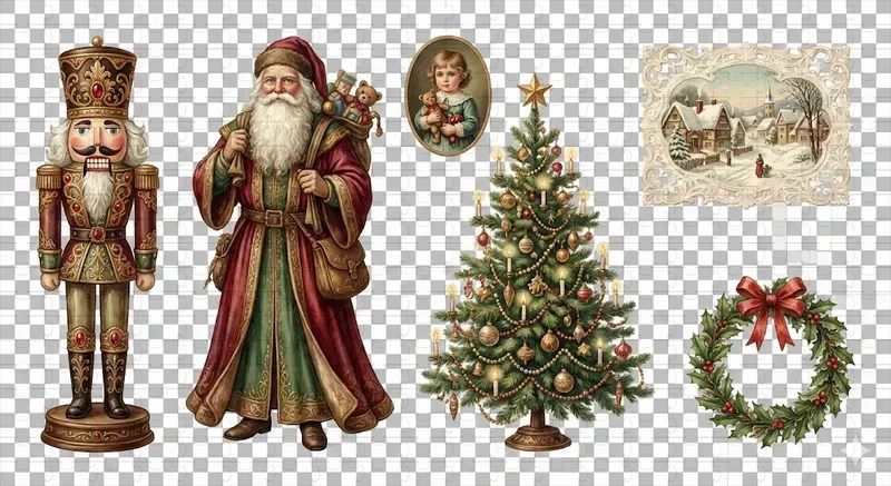 Victorian Christmas Ephemera Sheets