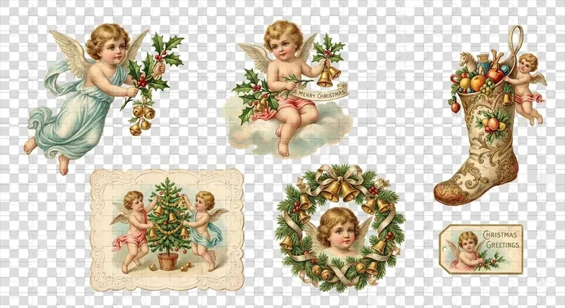 Victorian Christmas Ephemera Sheets