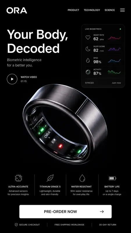 Swiss Aesthetic Wearable Tech Mobile UIs